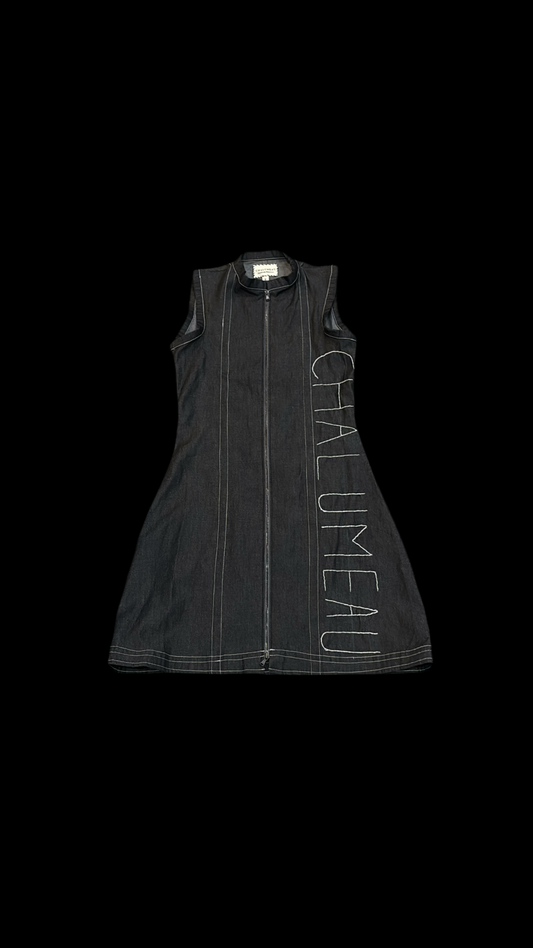 Embroidered Denim Dress